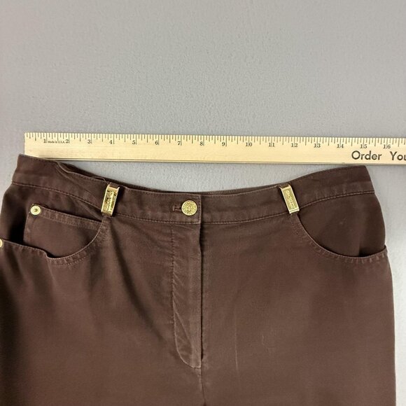 St. John Sport Jeans Women's 10 Brown Straight Leg Five Pocket High Rise - Picture 8 of 15